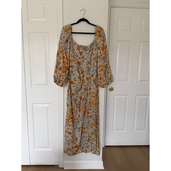 NWT Agua by Agua Bendita Vida Capullo Dress Long Sleeve Maxi Dress Gown - Picture 2 of 11